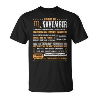 November Birthday Born In November Scorpio T-shirt - Thegiftio UK