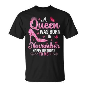 November Birthday For Girls Queen Born In Novem T-shirt - Thegiftio UK