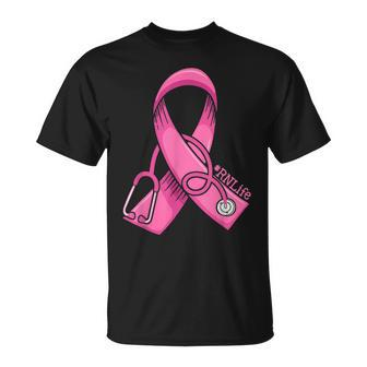 Nurse Breast Cancer Awareness Pink Ribbon Nursing Rn Life T-shirt - Thegiftio UK