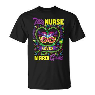 This Nurse Loves Mardi Gras Outfit Mardi Gras Tops For Women T-Shirt - Seseable