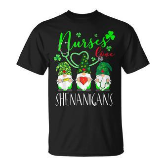 Nurses Love Shenanigans Gnomes Nurse St Patricks Day V2 T-Shirt - Seseable