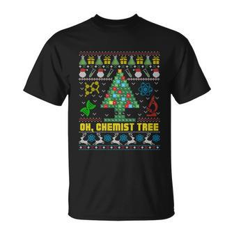 Oh Chemist Tree Chemistree Chemistry Ugly Christmas Sweater Meaningful Gift Unisex T-Shirt - Monsterry