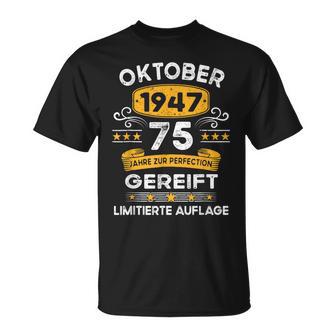 Oktober 1947 Lustige Geschenke 75 Geburtstag T-Shirt - Seseable