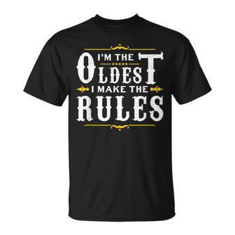 Im The Oldest I Make The Rules Sibling Brother Sister T-shirt - Seseable