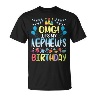 Omg Its My Nephews Birthday Happy To Me You Uncle Aunt Unisex T-Shirt | Mazezy