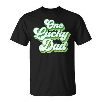 One Lucky Dad Retro Vintage St Patricks Day T-Shirt - Seseable