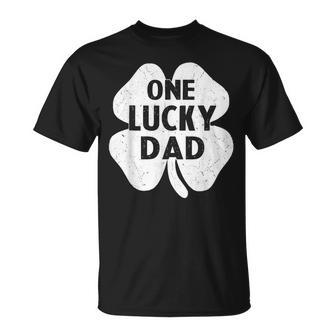 One Lucky Dad St Patricks Day Shamrock Daddy T-Shirt - Seseable