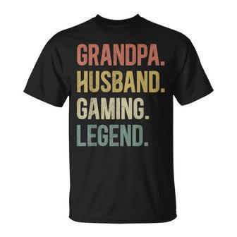 Opa Ehemann Gaming Legende Vintage Opa Gamer Retro T-Shirt - Seseable