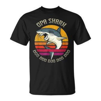 Opa Shark Fathers Day Gift From Family Unisex T-Shirt - Seseable