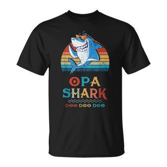 Opa Shark Fathers Day Gift From Family V2 Unisex T-Shirt - Seseable