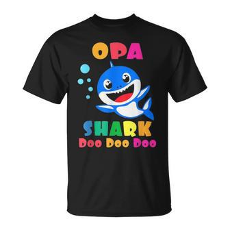 Opa Shark Funny Fathers Day Gift For Mens Dad Unisex T-Shirt - Seseable