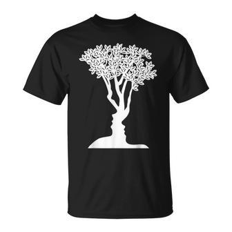 Optical Illusion Tree Man Woman Faces Unisex T-Shirt | Mazezy DE