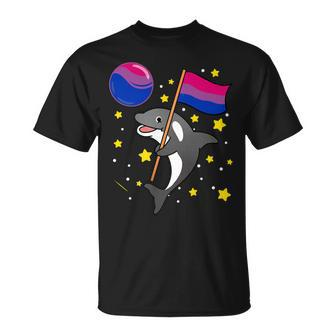 Orca In Space Bisexual Pride Unisex T-Shirt | Mazezy