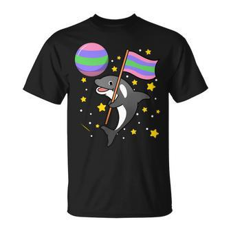 Orca In Space Trigender Pride Unisex T-Shirt | Mazezy