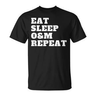 Orientation And Mobility Eat Sleep O&M Repeat Unisex T-Shirt | Mazezy