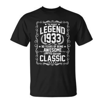 The Original Legend 1933 90Th Birthday T-shirt - Thegiftio UK