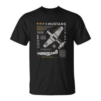 P51 Mustang North American Aviation Vintage Fighter Plane T-shirt - Thegiftio UK