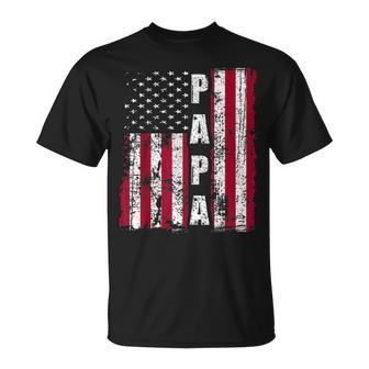 Papa American Flag Fathers Day 2021 V2 Unisex T-Shirt - Seseable