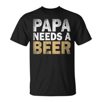 Papa Braucht Ein Bier Lustiges Herren T-Shirt, Statement in Schwarz - Seseable