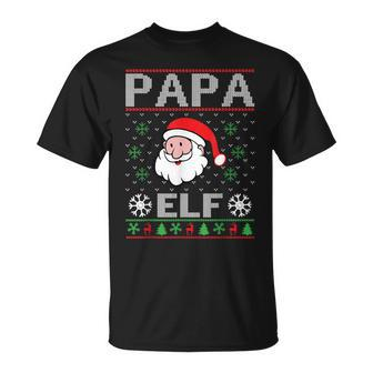 Papa Elf Outfit Weihnachten Familie Elf Weihnachten T-Shirt - Seseable