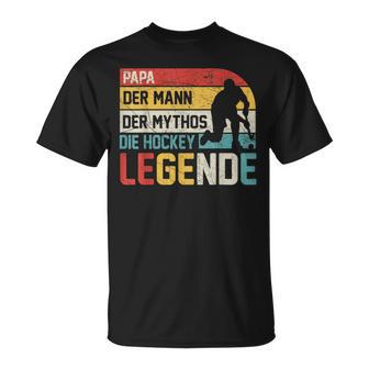 Papa Hockey Legende T-Shirt, Retro Hockeyspieler Design - Seseable