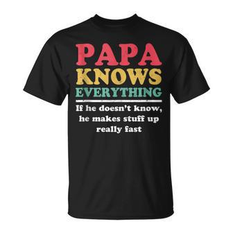 Papa Knows Everything If He Doesnt Know Fathers Day Dad T-shirt - Thegiftio UK