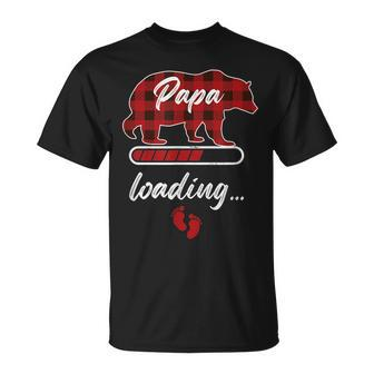 Papa Loading Dad Father Bear Buffalo Vintage Plaid Pattern Unisex T-Shirt | Mazezy