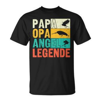 Papa Opa Angel Legende T-Shirt, Perfekt für Angler zum Vatertag - Seseable