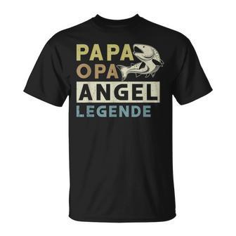 Papa Opa Angel Legende T-Shirt, Perfekt für Vatertagsangler - Seseable
