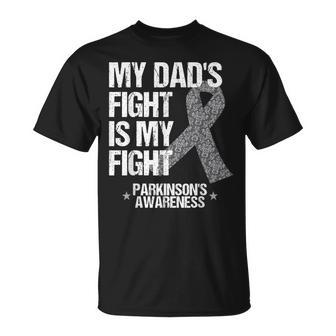 Parkinsons Disease Awareness DadS Fight Silver Ribbon T-shirt - Thegiftio UK