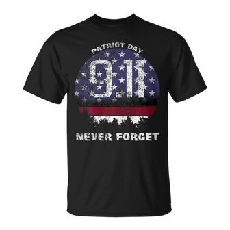 Patriot Day Memorial T-Shirt American Flag 911 Never Forget Unisex T-Shirt | Mazezy