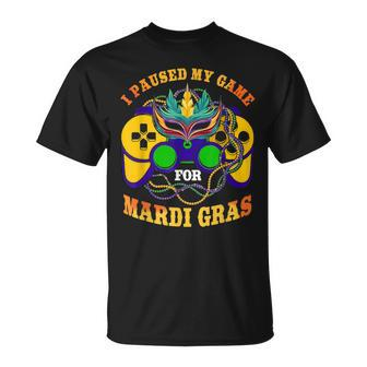 I Paused My Game For Mardi Gras Gamer Gaming Kids Boy V2 T-Shirt - Seseable