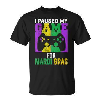 I Paused My Game For Mardi Gras Video Game Mardi Gras V2 T-Shirt - Seseable