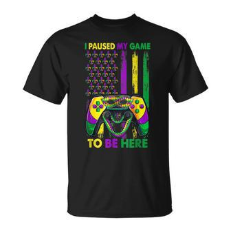 I Paused My Game To Be Here Video Game Beads Mardi Gras T-shirt - Thegiftio UK