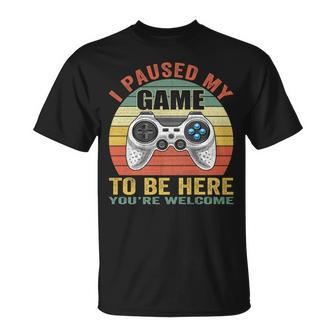 I Paused My Game To Be Here Youre Welcome Game Controller T-Shirt - Seseable