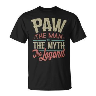 Paw From Grandchildren Paw The Myth The Legend Gift For Mens Unisex T-Shirt - Seseable