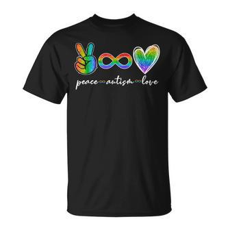 Peace Autism Love Infinity Symbol Autism Awareness Unisex T-Shirt | Mazezy
