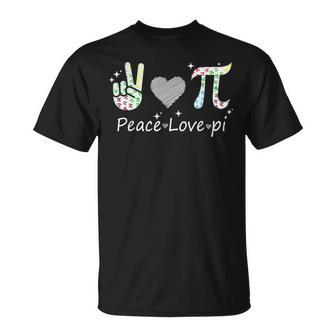 Peace Love Pi Math Love Pi Day Mathematics Math Teachers T-Shirt - Seseable