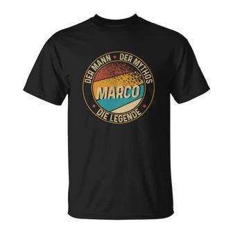 Personalisiertes Schwarzes T-Shirt Marco – Mann, Mythos, Legende, Einzigartig - Seseable