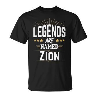 Personalisiertes T-Shirt Legends are named Zion, Ideal für Gedenktage - Seseable