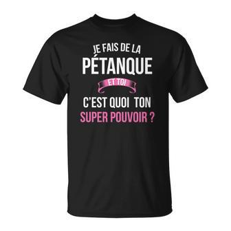 Pétanque Superkraft T-Shirt, Witziges Hero Shirt für Frauen - Seseable