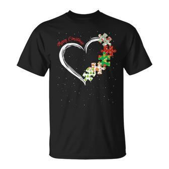 Ph Merry Christmas Autism Awareness Heart Puzzle T-shirt - Thegiftio UK