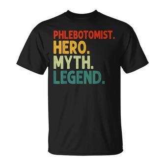 Phlebotomiker Held Mythos Legende Vintage-Phlebotomie T-Shirt - Seseable