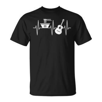 Pho Guitarist Lover Ekg Heartbeat Musician Pho Lover Unisex T-Shirt | Mazezy