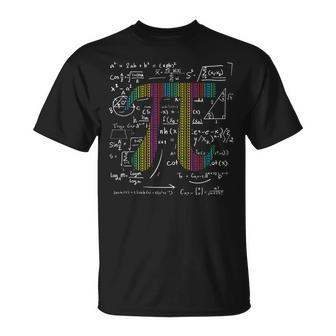 Pi Day 314 Pi Symbol With Math Equations For Math Geek T-Shirt - Seseable