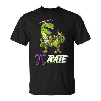 Pi Day Rate Pirate Lovers Math Geek T Rex Dinosaur T-Shirt - Seseable