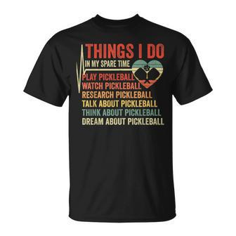 Pickleball Heartbeat Things I Do In My Spare Time T-Shirt - Seseable
