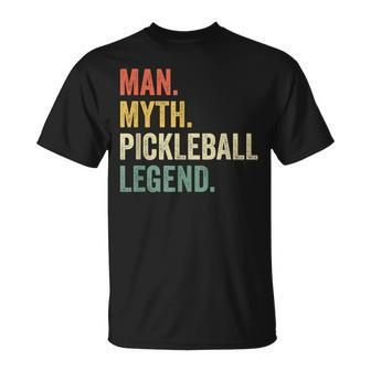 Mens Pickleball Man Myth Legend Fathers Day Vintage T-Shirt - Seseable
