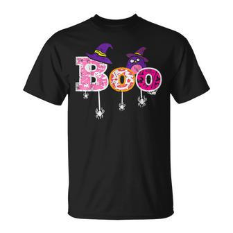 Pink Boo Spider Witch Hat Cute Scary Halloween Girls T-shirt - Thegiftio UK