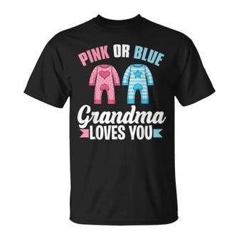 Pink Or Blue Grandma Loves You Future Nana Gender Reveal Unisex T-Shirt | Mazezy
